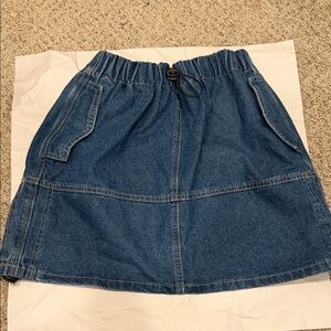 Lush Blue Denim Skirt with Pockets